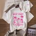 Women's Casual Round Neck Short Sleeve T-Shirt Multi-Color American Style Simple Fashionable Sports Top Solid Loose Printed_ecoleips.com