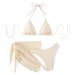 Women's Clothing Split Three Piece Swimsuit Ring Hollow Tube Top Sexy Bikini Swimsuit_ecoleips.com