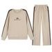Women's Printed Round Neck Sportswear Set - Slim Fit Long Sleeve Hoodie & Jogger Pants For Running, Casual & Workout_ecoleips.com
