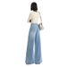 European American Sizes - Best-selling Cross-border Item: Washed Blue Wide-leg Pants, Loose And Stylish Women's Jeans_ecoleips.com
