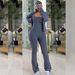 Women's Zip-Up Track Suit Set - Stylish Stand Collar Jacket & Wide-Leg Joggers, Trendy Streetwear Outfit For Casual & Sporty Look_ecoleips.com