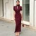 Women's Clothing Women's Floral Dress Spring Summer High-End Deep V Neck Long Elegant Charming Fashion For Formal & Casual_ecoleips.com