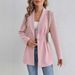 Women's Clothing Elegant Women's Blazer Jacket – Slim Fit Wool-Like Office Coat (S-XXXL, Beige/Pink/Brown)_ecoleips.com