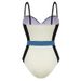 Women's Contrast Color One-Piece Swimsuit - Simple & Stylish Bathing Suit With Supportive Fit _ecoleips.com