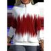 Women's Fashion Independent Store New Gradient Color Print Zipper Long Sleeve Winter Half Turtleneck Sweatshirt_ecoleips.com