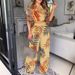 European And American Women's Clothing Independent Site Elegant Style Short-sleeve Two-piece Printed_ecoleips.com