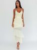 Mozision Spaghetti Strap Ruffle Sexy Maxi Dress Women Elegant 3D Rose V Neck Sleeveless Backless Bodycon Club Party Long Dress_ecoleips.com