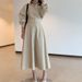 Women Temperament Waist Slim Shirt Dress Female Temperament Long Skirt_ecoleips.com