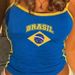 Brazilian Flag Print Camisole Royal Blue Sleeveless Top for Women Breathable Stylish for World Cup Summer_ecoleips.com