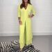 2024 New Foreign Trade Style Independent Station European American Cross-Border Women's Fashion Split Top And Long Pants_ecoleips.com