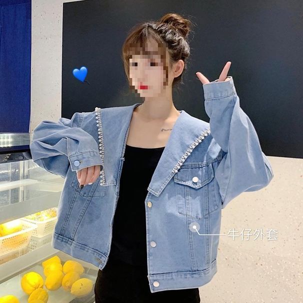 Cozy Sherpa Denim Jacket For Women - Winter Warm Fleece Lined Hooded Coat With Stylish A-Line Cut (Grey/Red/Denim)_ecoleips.com