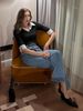 New Women's Clothing Style Faux Two Piece Elegant Shirt Collar Mid Length Sleeve Top, Fashionable, Versatile, Casual, Slim Fitting T Shirt_ecoleips.com