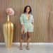Women's Casual Striped Button-Up Shirt And Shorts Set Streetwear Outfit For Spring Summer Stylish Top Bottoms Ensemble_ecoleips.com