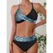 Large Size Printed Bikini Women's Sports Swimsuit Split Design For Summer Vacation_ecoleips.com