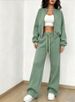 Women's Clothing Casual Zip-Up Hoodie & Pants Set - Trendy Streetwear Two-Piece Outfit For_ecoleips.com