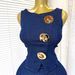Women's Temperament Design Denim Suit Metal Button round Neck Sleeveless Vest High Waist Wide Leg Trousers Foreign Trade Style_ecoleips.com