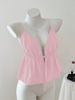 Summer Strappy Halter Top for Women Deep V Neck Solid Color Sexy Girl Look Fresh And Comfortable New Arrival 2025_ecoleips.com