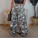 Women's Star Camo Ripped Jeans - Y2K Wide Leg Denim Pants, Mid Rise Loose Fit Vintage Washed For Streetwear & Casual_ecoleips.com