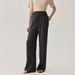 Suitable For All Seasons 2025 Wide-Leg For Women, Summer Thin High-Waist Draped Casual Solid Color Straight Silk Pants_ecoleips.com
