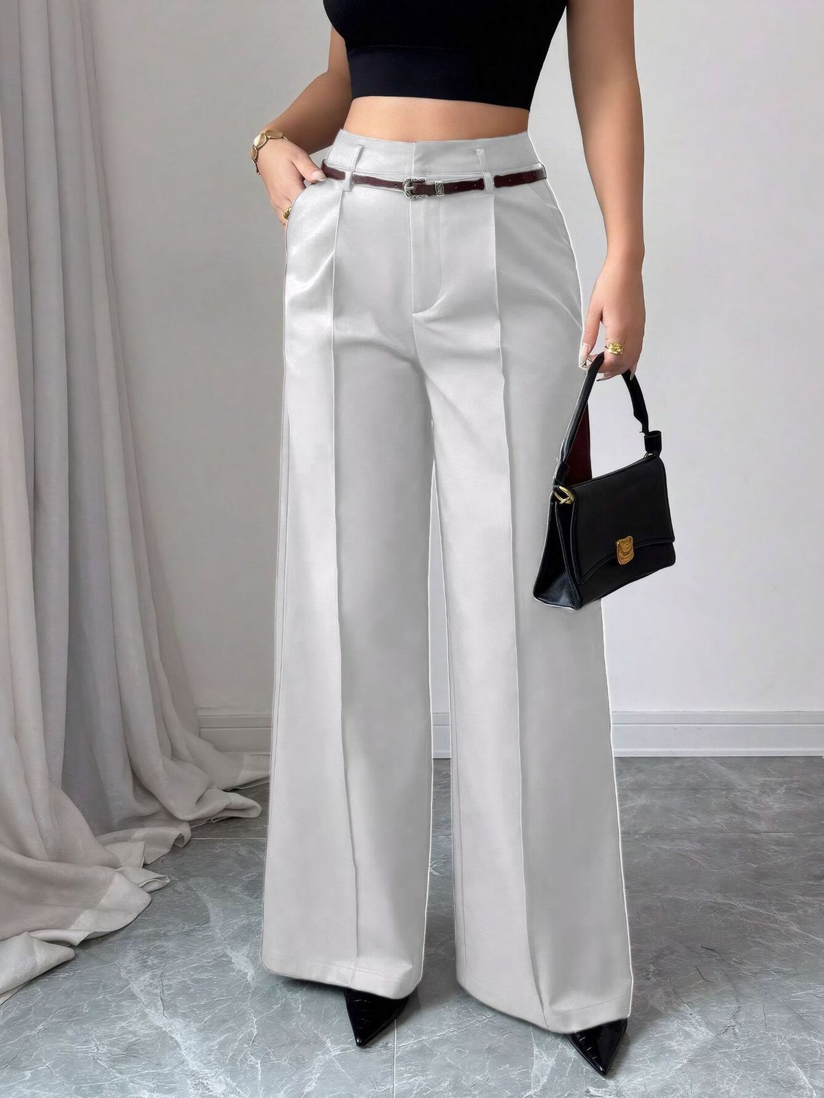 Women's Clothing Loose And Versatile Summer Drape Slim Wide Leg Trousers For Women High End Straight Drape High Waist Casual Trousers For Women_ecoleips.com