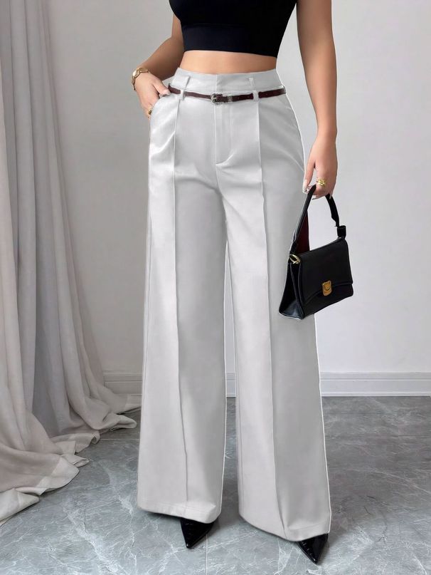 Women's Clothing Loose And Versatile Summer Drape Slim Wide Leg Trousers For Women High End Straight Drape High Waist Casual Trousers For Women_ecoleips.com