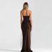 Women's Fashion Solid Color Herringbone Waist Slim Fit Evening Dress Black European And American Style Flowing Ribbon Fishtail Long Skirt_ecoleips.com