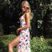 Elegant Off-Shoulder Backless Slit Maxi Dress Floral Embroidery Gold Chain Sequin Details White Pink S XL_ecoleips.com