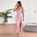 AD183 European And American Cross-border 2025 Summer Fashion Trend Women's New Strapless Backless Printed Bodycon Dress_ecoleips.com