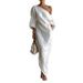 2026 Spring New Women's Clothing European And American Cross-Border Asymmetrical Shoulder Loose Vacation Style_ecoleips.com