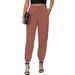 Suitable For All Seasons 2024 New High-Waisted Drawstring Cuffed For Women, Solid Color Versatile Elegant Long Casual Pants_ecoleips.com
