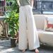 Suitable For All Seasons French Style Draped Women's Loose Straight-Leg Linen Casual Slimming Wide-Leg Long Pants_ecoleips.com