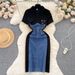 Women's Clothing Salt Style Wear Light Mature Style Elegant Dress Women's Casual Fashion Mid-length Slim Fit Two-piece Stitching Long Dress_ecoleips.com