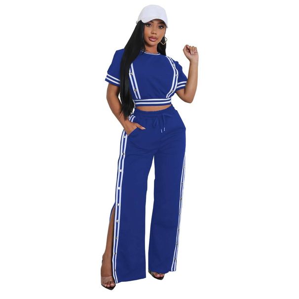 Women's Clothing Trend Wide Leg Loose Casual Trousers Two Piece Set_ecoleips.com