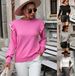 Women’s Loose Fit Ruffled Knit Sweater – Round Neck, Soft Acrylic Blend, European & American Style For Casual & Office Wear_ecoleips.com