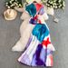 Elegant 3D Corn Print Top & High-Waisted Flared Skirt Set - Stretchy Ruffle Trim Outfit- One Size Fits Most_ecoleips.com