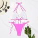 Women's 3D Floral Color Block Bikini Set Sexy Two Piece Swimsuit High End European Style Wire-Free Chest Pad Regular Fit_ecoleips.com
