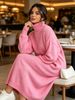 Women Turtleneck Knit Midi Dress Loose Long Sleeve Ribbed Cuff Hem Texture Lightweight Breathable Soft Skin-friendly Straight Knit Dress_ecoleips.com