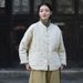 girl 25 Winter New Artistic Ramie Quilted Padded Gourd Pattern Jacket Retro Stand Collar Button Short Women's Cotton Coat_ecoleips.com