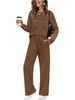 Women's Autumnal European American Style Long Sleeve Round Neck Top And Wide Leg Pants Casual Elastic Waist Pant Set_ecoleips.com
