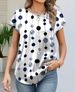 OFEEFAN Women Silk Satin Tops Summer Cap Short Sleeve Blouse Crew Neck Shirts Business Casual Fashion Outfits_ecoleips.com