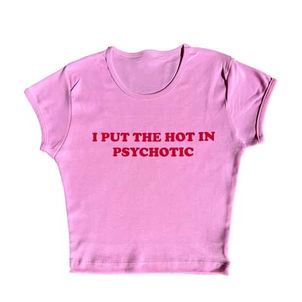 Summer Letter Print Macaron Color Round Neck Pullover Cropped Women's Top Casual Fashion Slim Fit T-Shirt_ecoleips.com