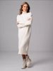 Women's High Neck Knit Sweater Dress - Oversized A-line Pullover Tunic For Fall Winter, Soft & Slimming, Solid Color Casual Elegance_ecoleips.com