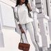 Women's Gold Gradient Letter Print Hoodie And Pants Set Spring Summer Outfit White S-XXL_ecoleips.com