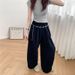 K Wide Leg Pants For Women, Slim Fit, High Waisted, Loose Hanging, Lazy Style Pants_ecoleips.com