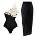Women's Clothing 3D Hollow Butterfly Decoration One Shoulder One Piece Swimsuit_ecoleips.com