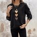 Women's Trendy Round Neck Pullover Sweatshirt Heart Print Fashionable And Versatile European And American Style Foreign Trade Outerwear For Autumn_ecoleips.com