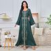 Women's Clothing Modest Evening Dress Elegant Plus-Size Abaya Dress – Embellished Maxi Gown With Flared Hem (Beige/Green/Blue, S-XXL)_ecoleips.com