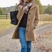Women's Wool Blend Trench Coat – Mid-Length Autumn Winter Coat, Slim Fit With Stand Collar, Elegant & Warm_ecoleips.com