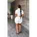K European Women's Fashion New Urban Style Shirt Short Sleeve Shorts Solid Color Two-Piece Set. No Accessories_ecoleips.com