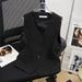 Women's Clothing fashion waist short vest jacket in summer high end temperament V neck white suit vest_ecoleips.com